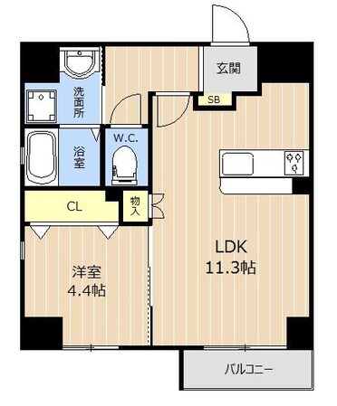 LIBTH天神東の物件間取画像